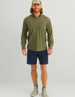 Huk Gear Button Downs-A1A Button-Down Moss