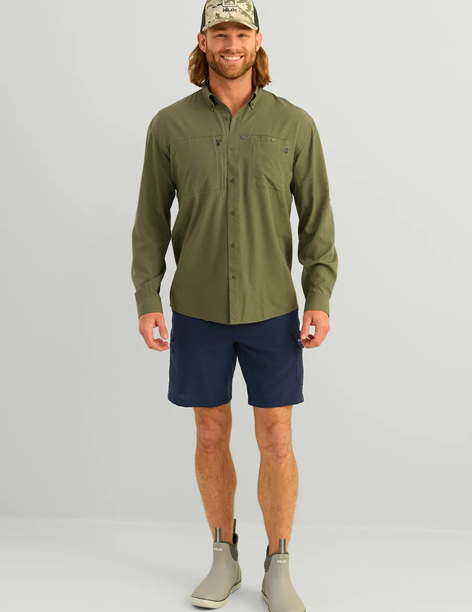 Huk Gear Button Downs-A1A Button-Down Moss