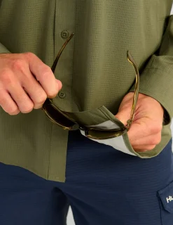Huk Gear Button Downs-A1A Button-Down Moss
