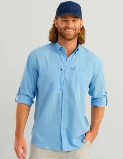Huk Gear Button Downs-A1A Button-Down Marolina Blue