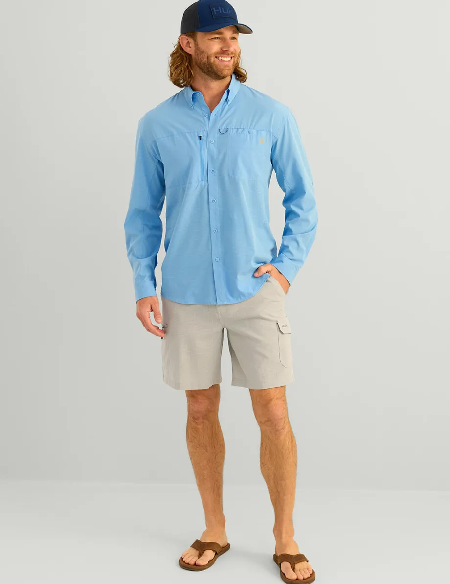 Huk Gear Button Downs-A1A Button-Down Marolina Blue