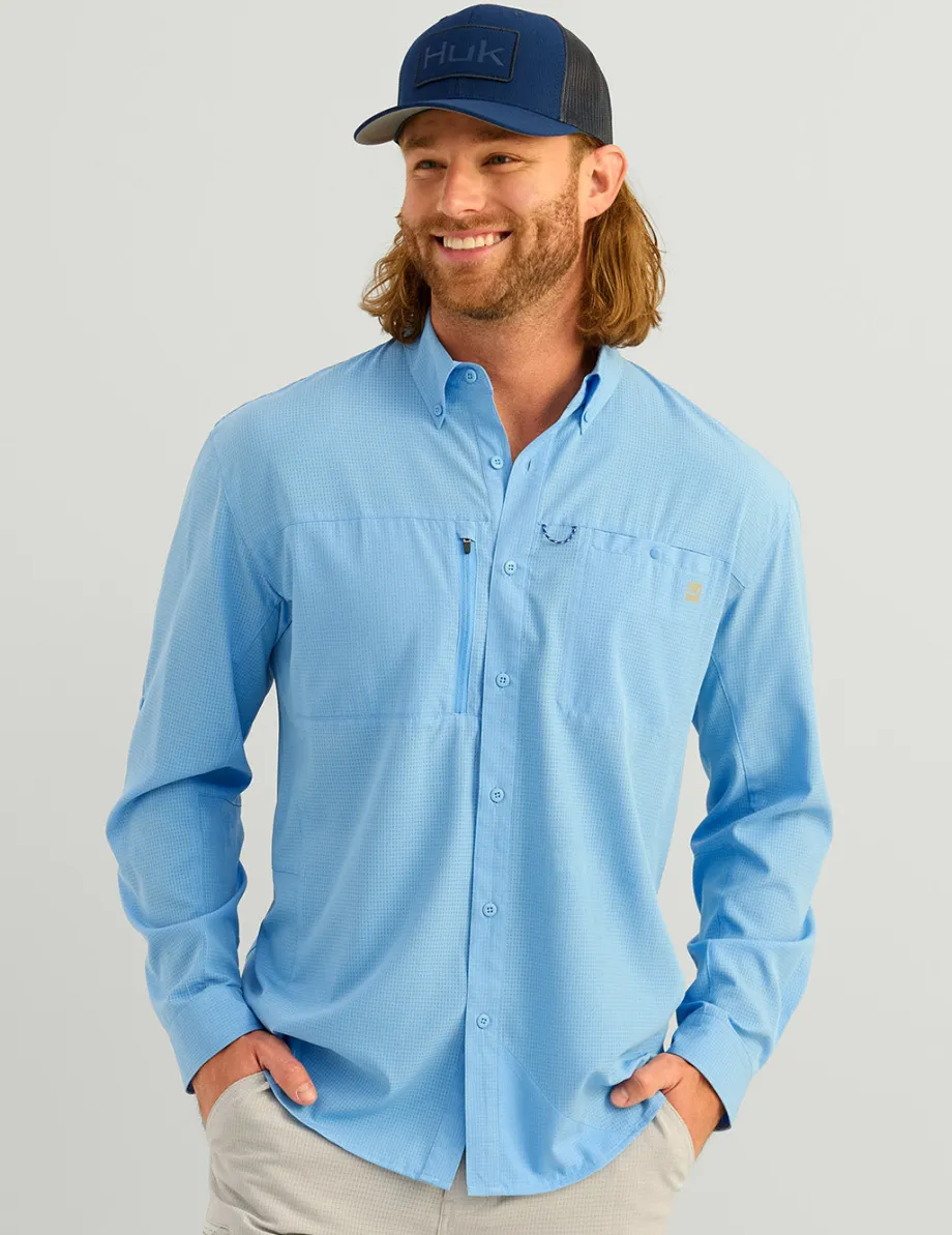 Huk Gear Button Downs-A1A Button-Down Marolina Blue