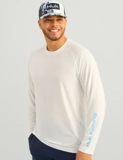 Huk Gear Performance Tops-A1A Performance Crew White