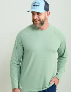 Huk Gear Performance Tops-A1A Performance Crew Fog Green