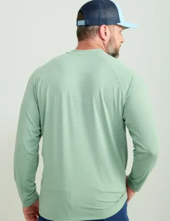Huk Gear Performance Tops-A1A Performance Crew Fog Green