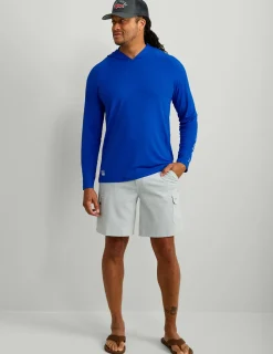Huk Gear Performance Tops-A1A Performance Hoodie Ocean Blue