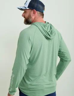 Huk Gear Performance Tops-A1A Performance Hoodie Fog Green