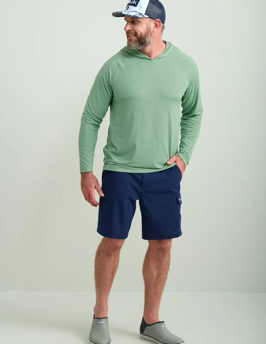 Huk Gear Performance Tops-A1A Performance Hoodie Fog Green