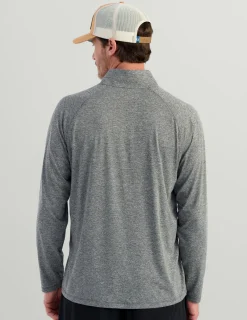 Huk Gear Performance Tops-Airweight Heather 1/4 Zip Volcanic Ash Heather