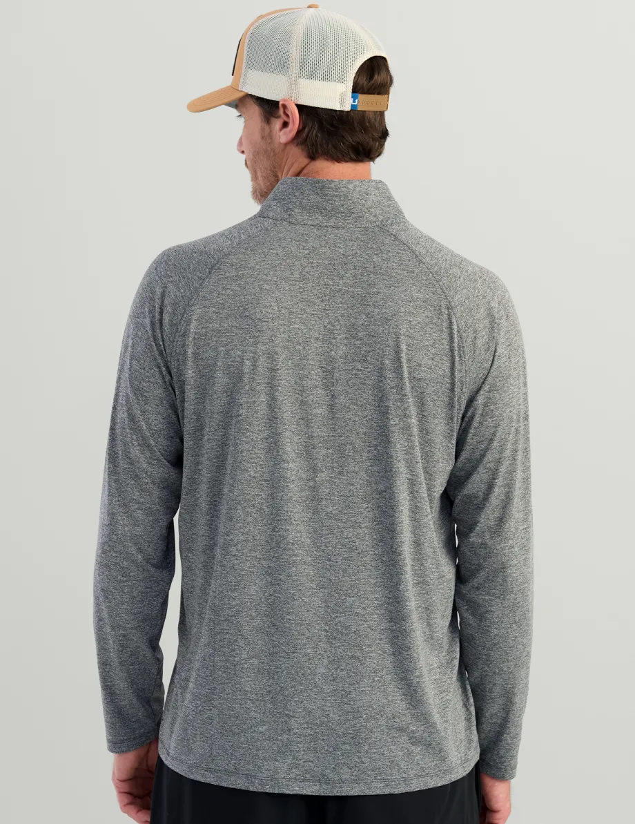 Huk Gear Performance Tops-Airweight Heather 1/4 Zip Volcanic Ash Heather