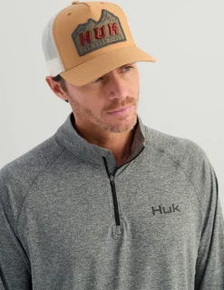 Huk Gear Performance Tops-Airweight Heather 1/4 Zip Volcanic Ash Heather