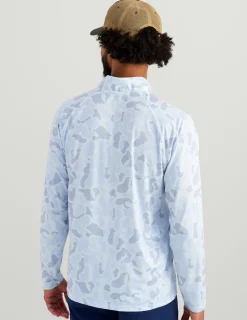 Huk Gear Performance Tops-Airweight KC 1/4 Zip KC Sky Camo