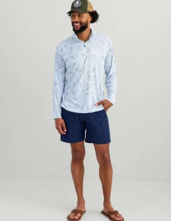 Huk Gear Performance Tops-Airweight KC 1/4 Zip KC Sky Camo