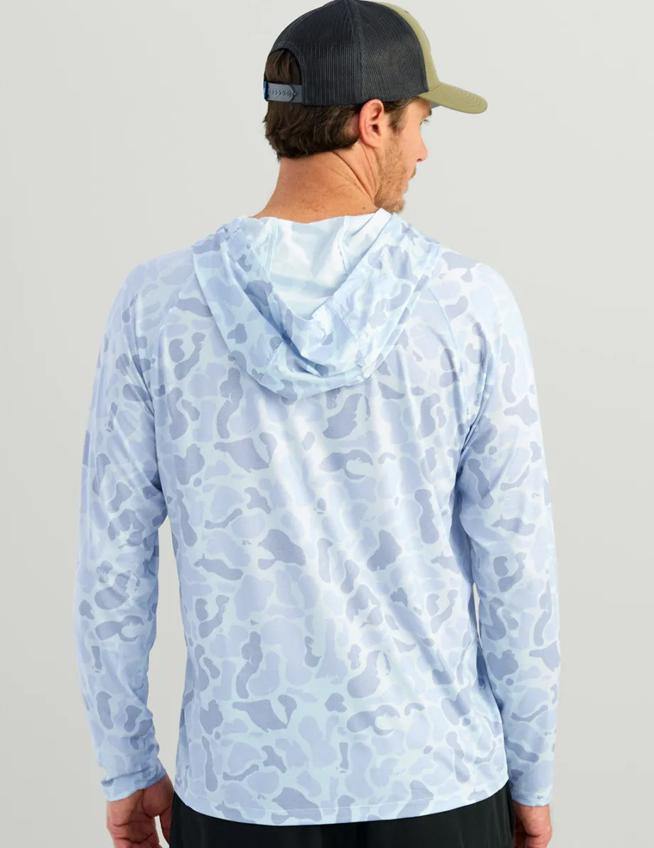 Huk Gear Performance Tops-Airweight KC Printed Hoodie KC Sky Camo