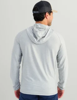 Huk Gear Performance Tops-Atoll Half Zip Hoodie Harbor Mist