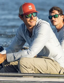 Huk Gear Performance Tops-Atoll Half Zip Hoodie Harbor Mist