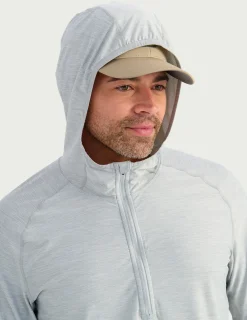Huk Gear Performance Tops-Atoll Half Zip Hoodie Harbor Mist