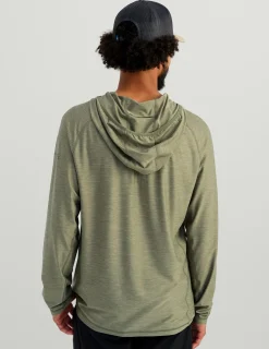 Huk Gear Performance Tops-Atoll Half Zip Hoodie Moss