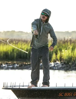 Huk Gear Performance Tops-Atoll Half Zip Hoodie Moss