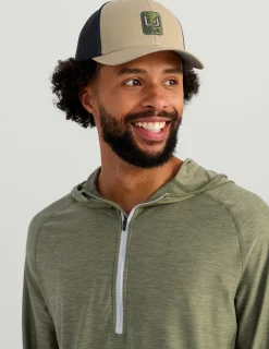 Huk Gear Performance Tops-Atoll Half Zip Hoodie Moss
