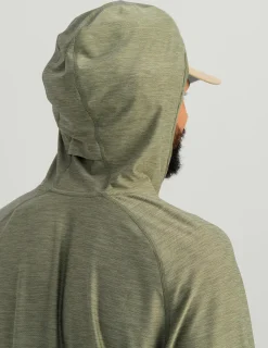 Huk Gear Performance Tops-Atoll Half Zip Hoodie Moss