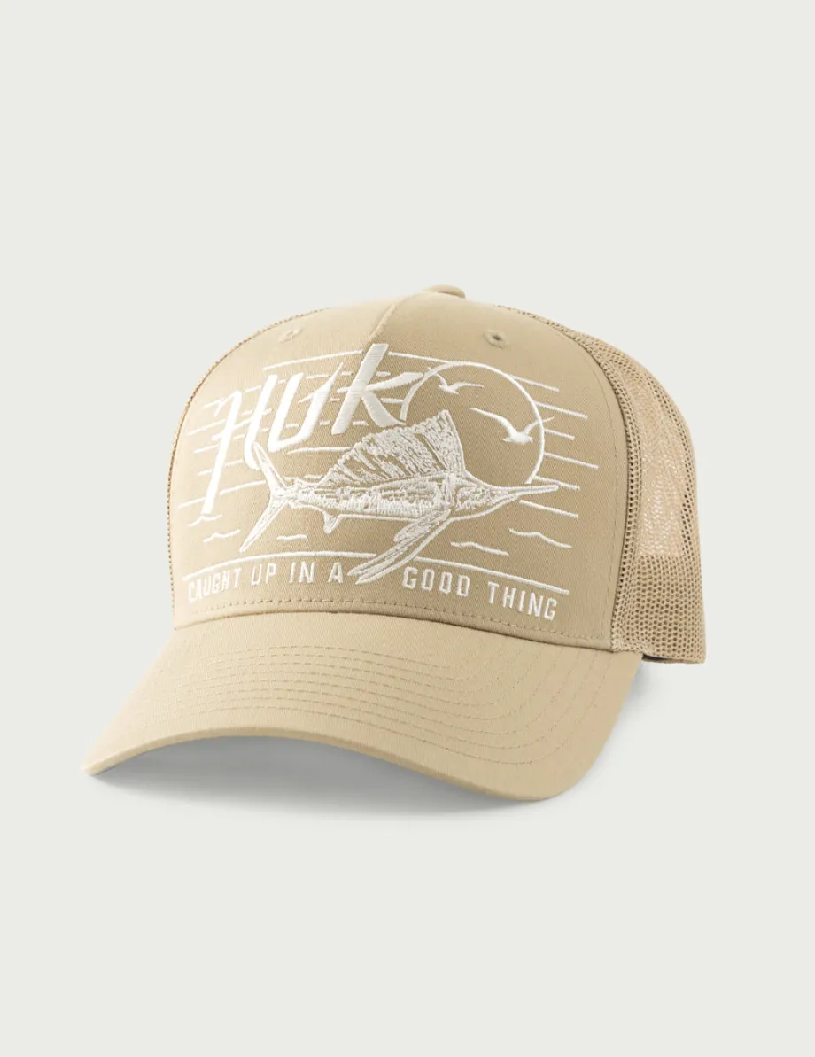Huk Gear Hats-Caught Up Trucker Hat Braid