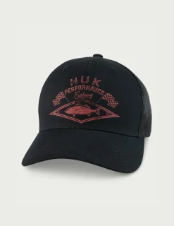 Huk Gear Hats-Checkered Flag Trucker Hat Black