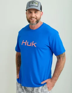 Huk Gear T-Shirts-Classic Logo Tee Ocean Blue