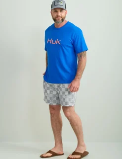 Huk Gear T-Shirts-Classic Logo Tee Ocean Blue