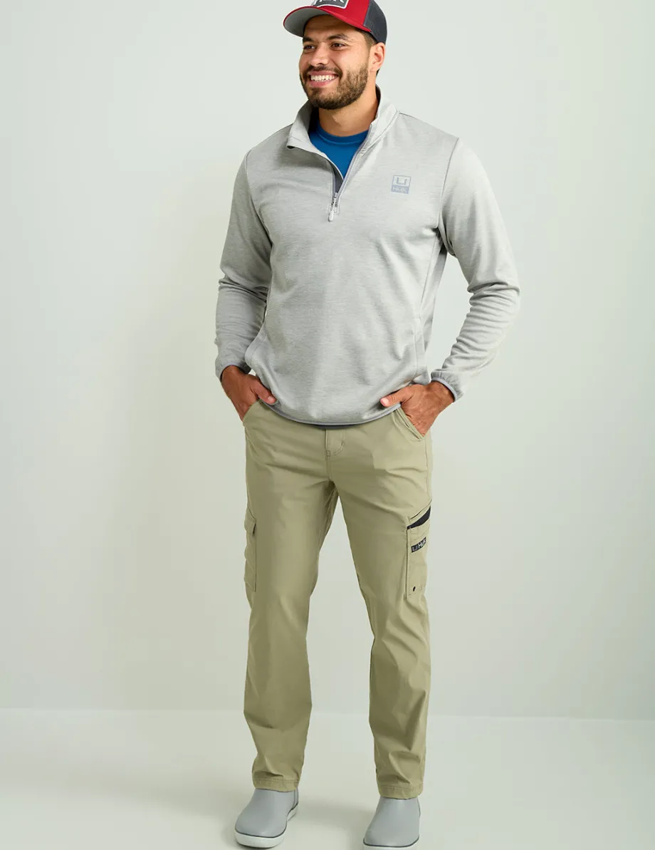 Huk Gear Hoodies & Pullovers-Coldfront+ Performance 1/4 Zip Harbor Mist Heather