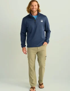 Huk Gear Hoodies & Pullovers-Coldfront+ Performance 1/4 Zip Naval Academy Heather