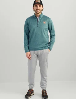 Huk Gear Hoodies & Pullovers-Coldfront+ Performance 1/4 Zip North Atlantic Heather