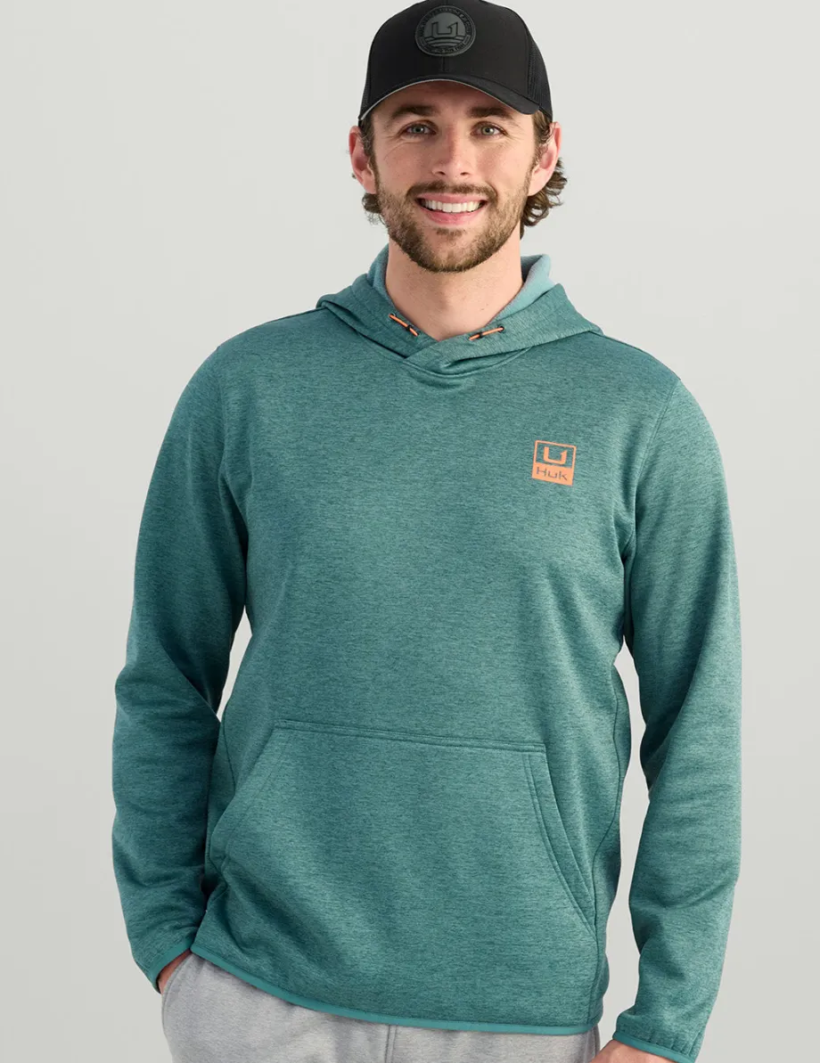 Huk Gear Hoodies & Pullovers-Coldfront+ Performance Hoodie North Atlantic Heather