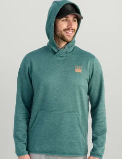 Huk Gear Hoodies & Pullovers-Coldfront+ Performance Hoodie North Atlantic Heather