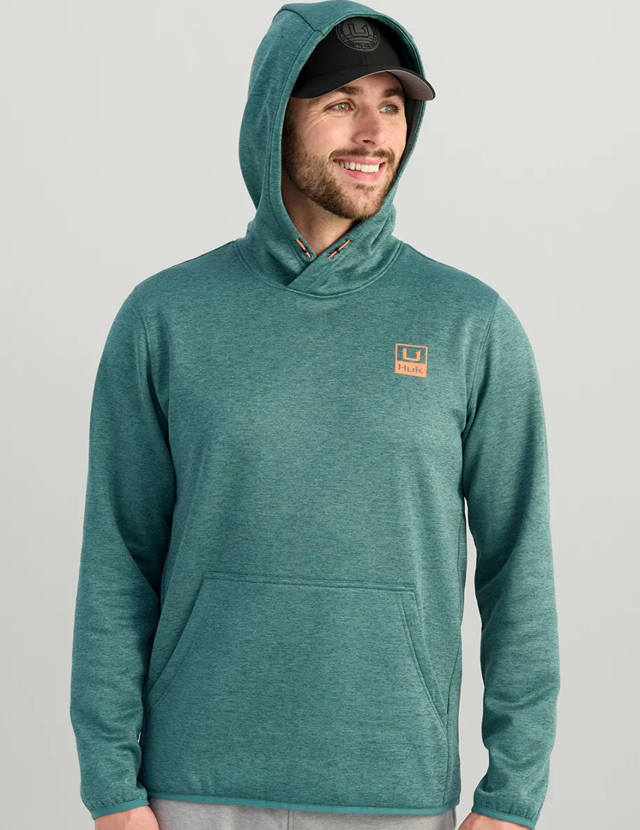 Huk Gear Hoodies & Pullovers-Coldfront+ Performance Hoodie North Atlantic Heather