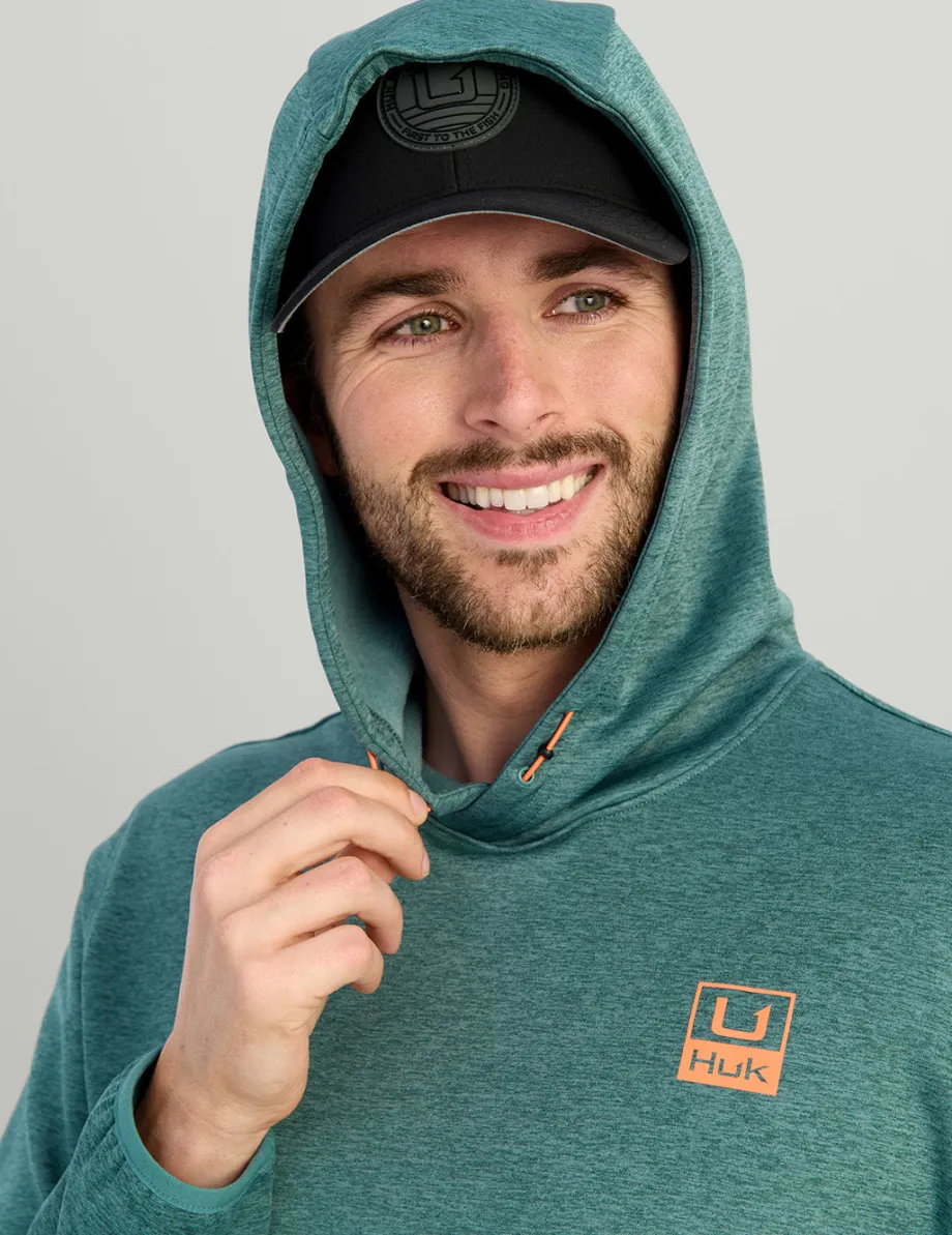 Huk Gear Hoodies & Pullovers-Coldfront+ Performance Hoodie North Atlantic Heather