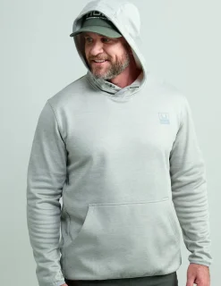 Huk Gear Hoodies & Pullovers-Coldfront+ Performance Hoodie Harbor Mist Heather
