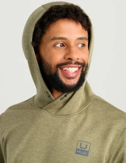 Huk Gear Hoodies & Pullovers-Coldfront+ Performance Hoodie Overland Heather