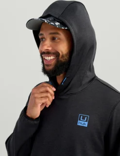 Huk Gear Hoodies & Pullovers-Coldfront+ Performance Hoodie Black Heather