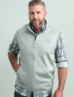 Huk Gear Vests-Coldfront+ Performance Vest Harbor Mist Heather
