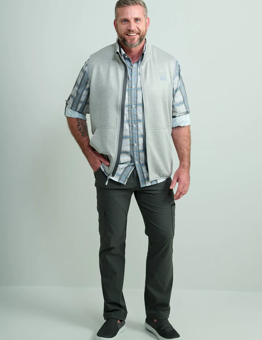 Huk Gear Vests-Coldfront+ Performance Vest Harbor Mist Heather