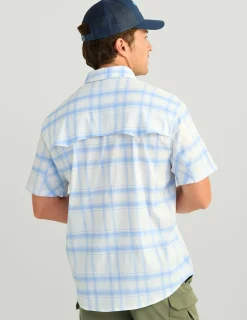 Huk Gear Button Downs-Diamond Back Plaid Short Sleeve Button-Down Windsurfer Plaid