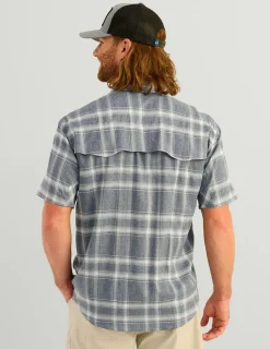 Huk Gear Button Downs-Diamond Back Plaid Short Sleeve Button-Down Naval Academy Plaid 2