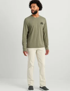 Huk Gear T-Shirts|Performance Tops-Drift Long Sleeve Performance Tee Moss Heather