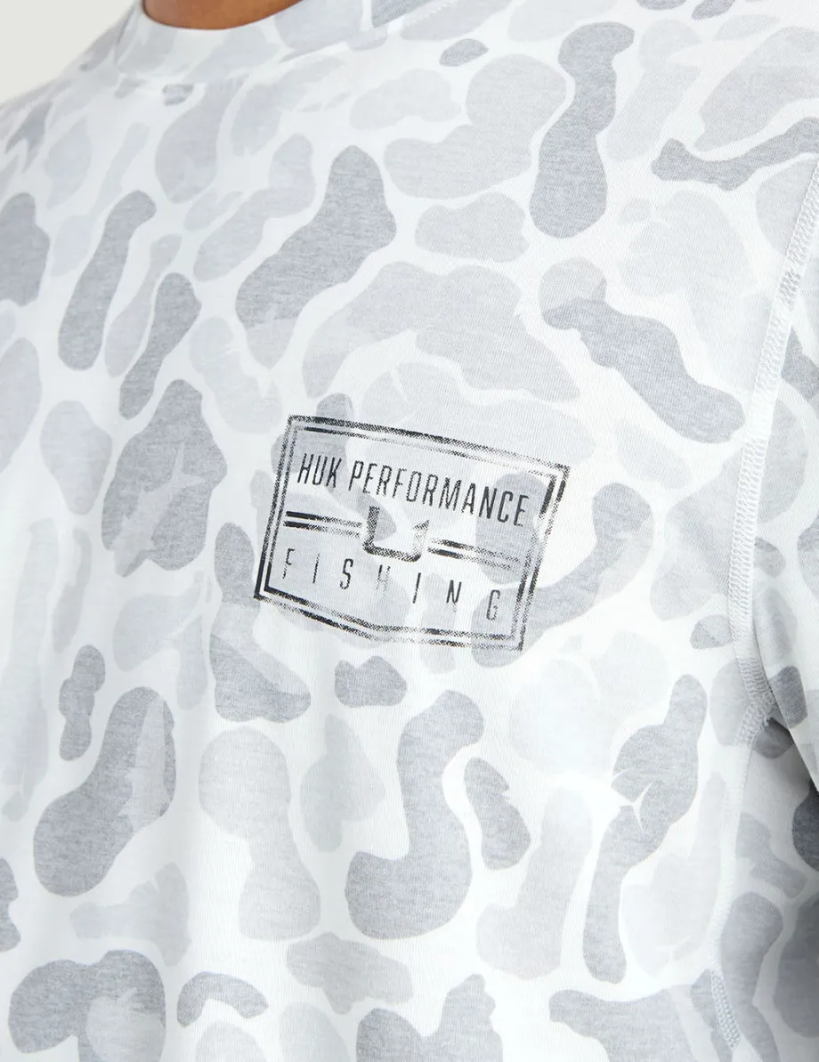 Huk Gear T-Shirts|Performance Tops-Drift Long Sleeve Performance Tee KC White Camo