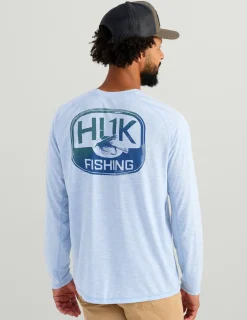Huk Gear T-Shirts|Performance Tops-Drift Long Sleeve Performance Tee Windsurfer Heather