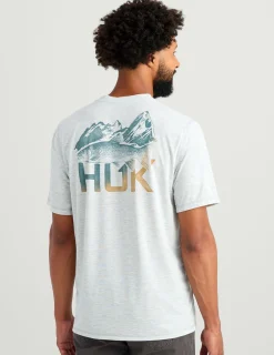 Huk Gear T-Shirts|Performance Tops-Drift Short Sleeve Performance Tee Harbor Mist Heather
