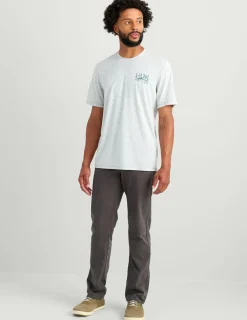 Huk Gear T-Shirts|Performance Tops-Drift Short Sleeve Performance Tee Harbor Mist Heather