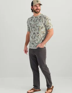 Huk Gear T-Shirts|Performance Tops-Drift Short Sleeve Performance Tee KC Volcanic Ash Camo