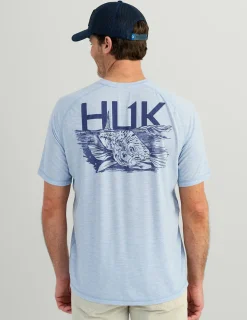 Huk Gear T-Shirts|Performance Tops-Drift Short Sleeve Performance Tee Windsurfer Heather
